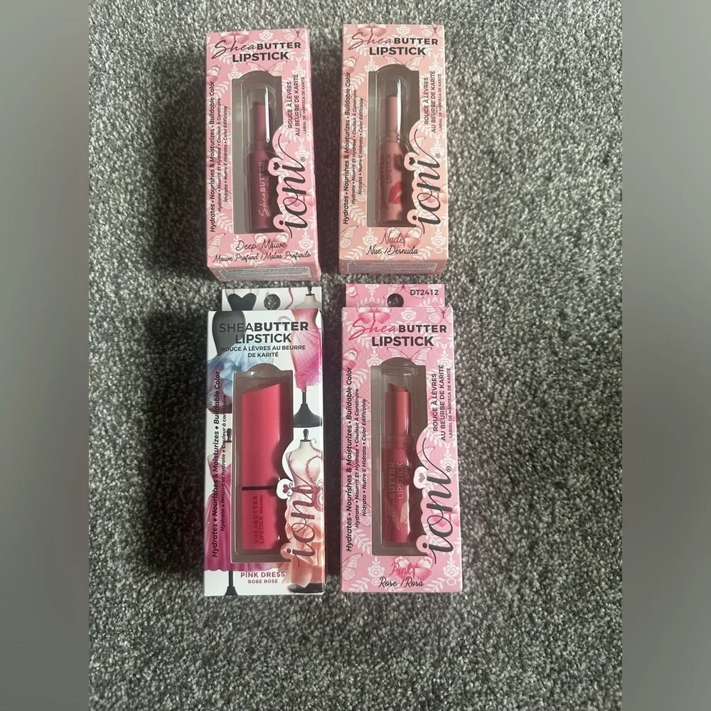 Ioni Heart Lip Sticks Mauve, Nude Pink, & Pink Dress